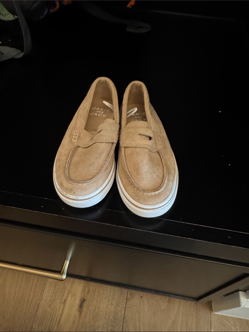 Janie and Jack Kids Tan Suede Slip-On Loafers